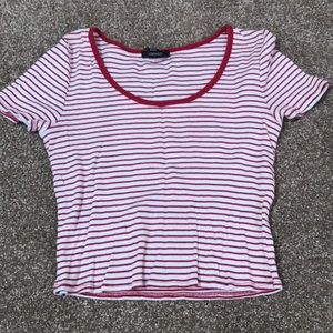 Red and white stripped crop top